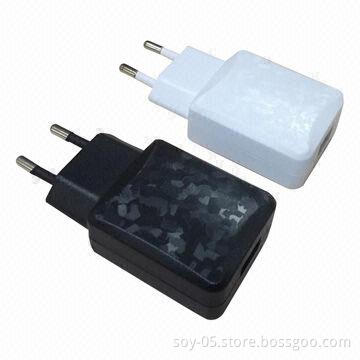 Universal USB Travel Chargers with EU, Sized 54.8 x 40.9 x 22mm